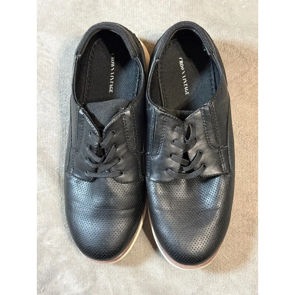 Crown Vintage Henry Wide Width Oxford Kids Boys Black 6 Slip On Formal‎